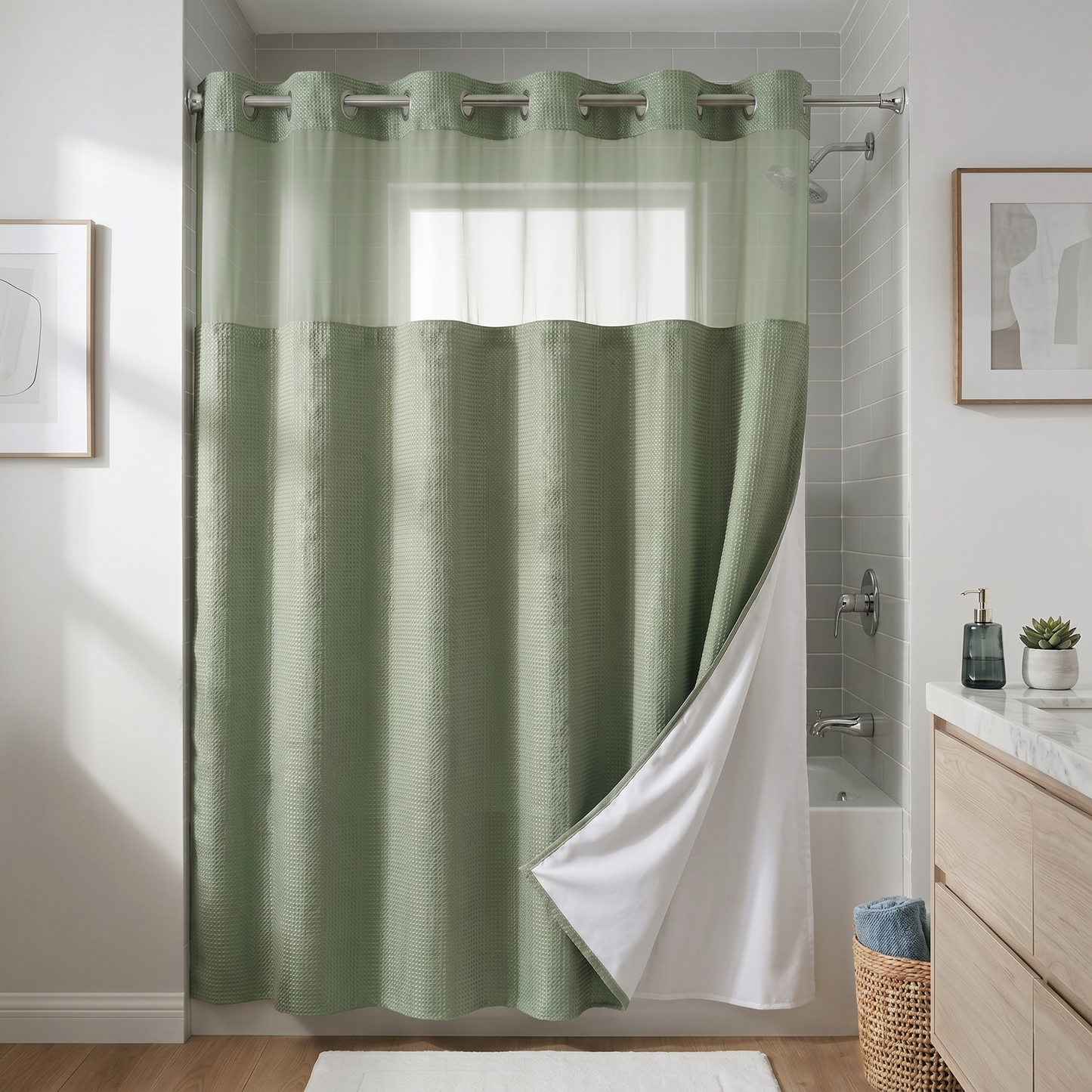 SpaScreen™ Hookless Shower Curtain